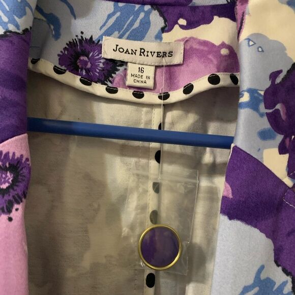 Joan Rivers Purple Floral Jacket Size 16 - Picture 5 of 10